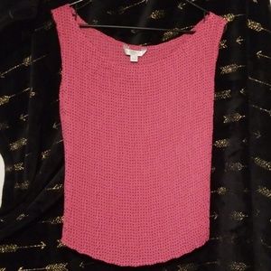 Wrinkled Polka Dot Hot Pink Blouse